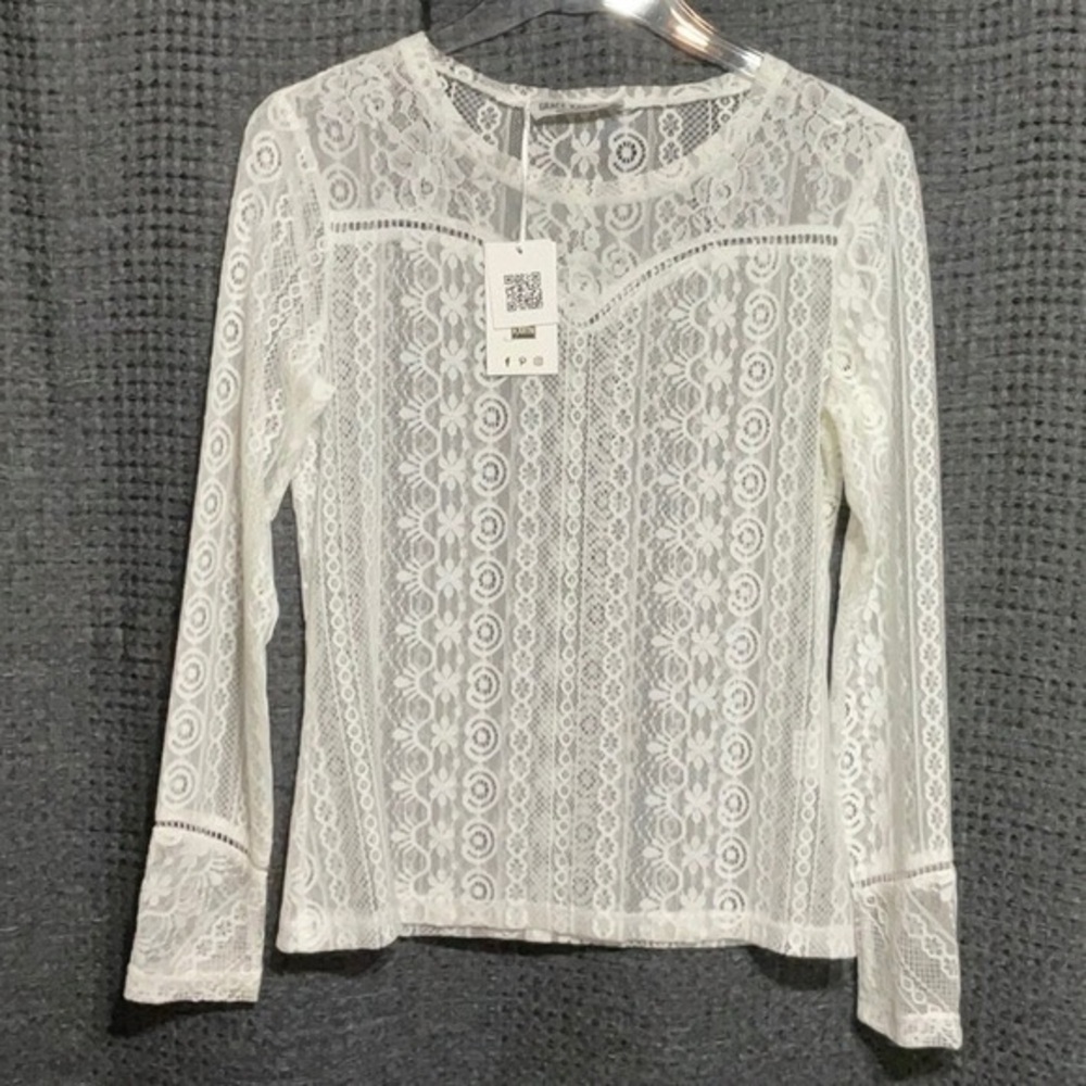 Grace Karin White Lace Blouse